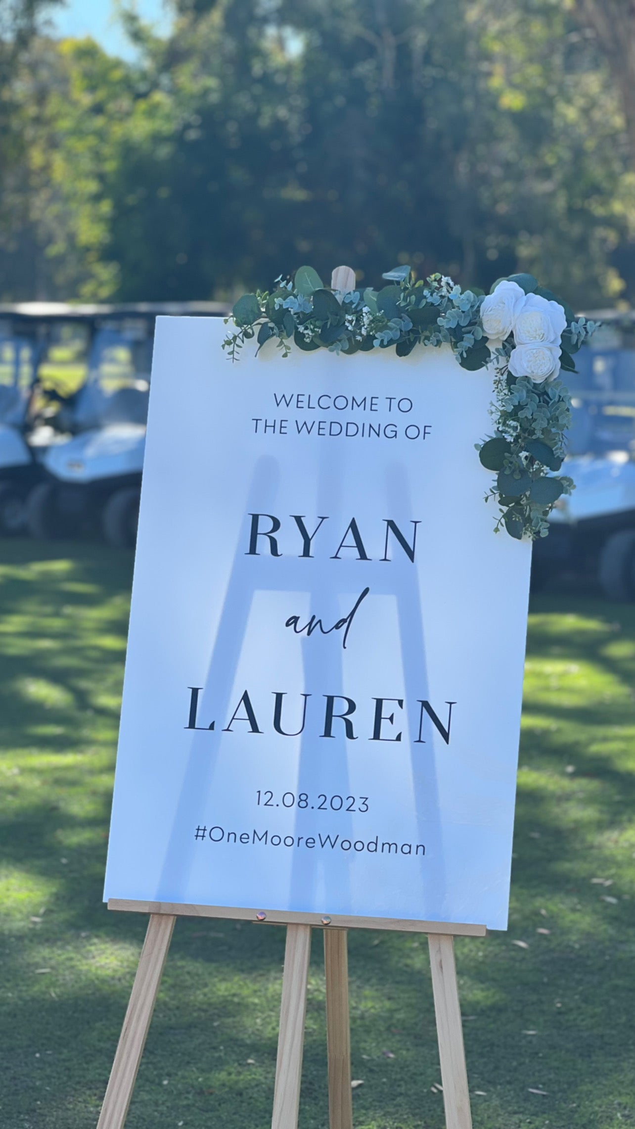 A1 Rectangle | White Acrylic | Black Vinyl Wording
