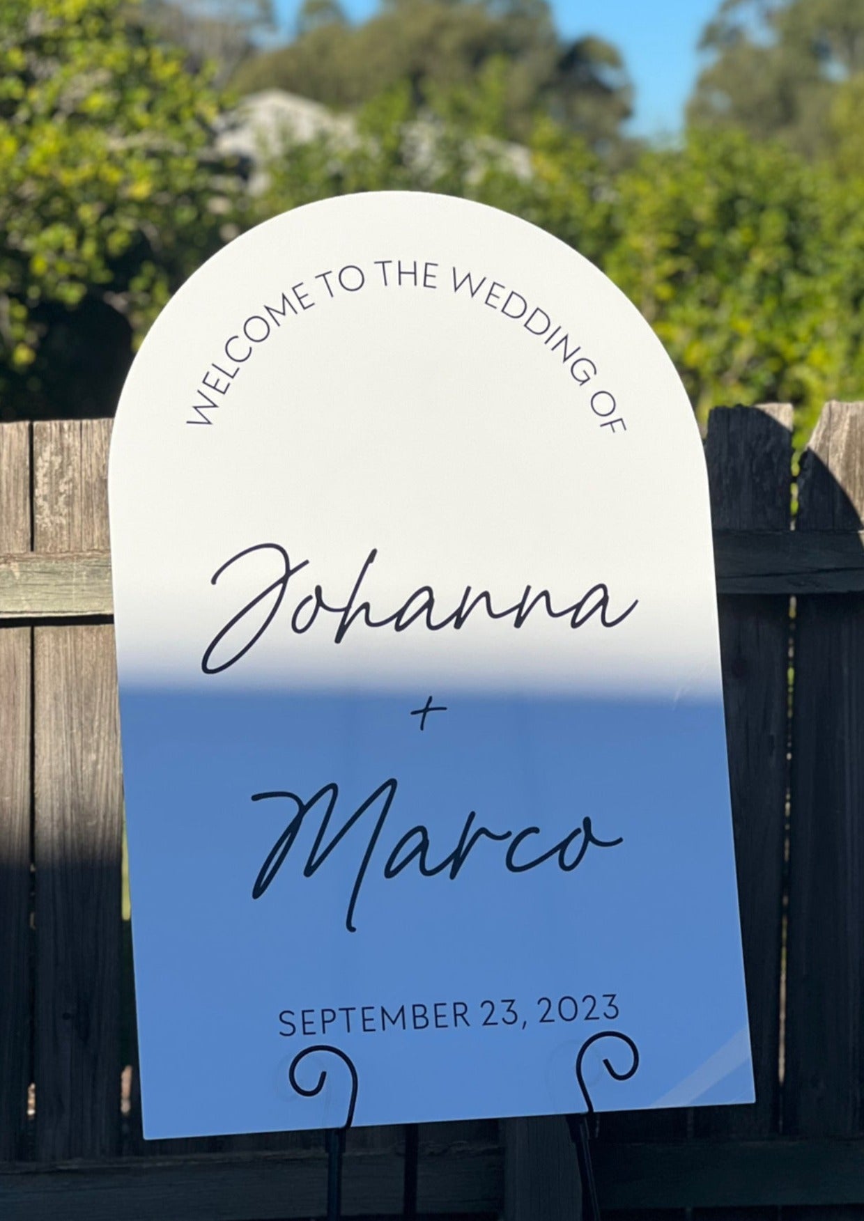 A1 Arch | White Acrylic | Black Vinyl Wording