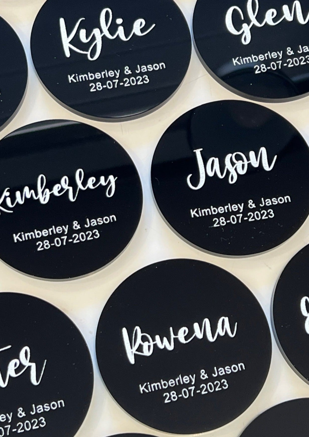 Black Acrylic \ ENgraved, White Wording