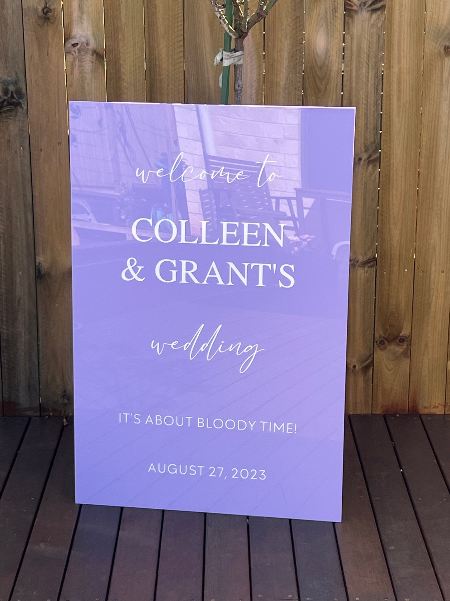 A1 Rectangle | Lilac Acrylic | White Vinyl Wording