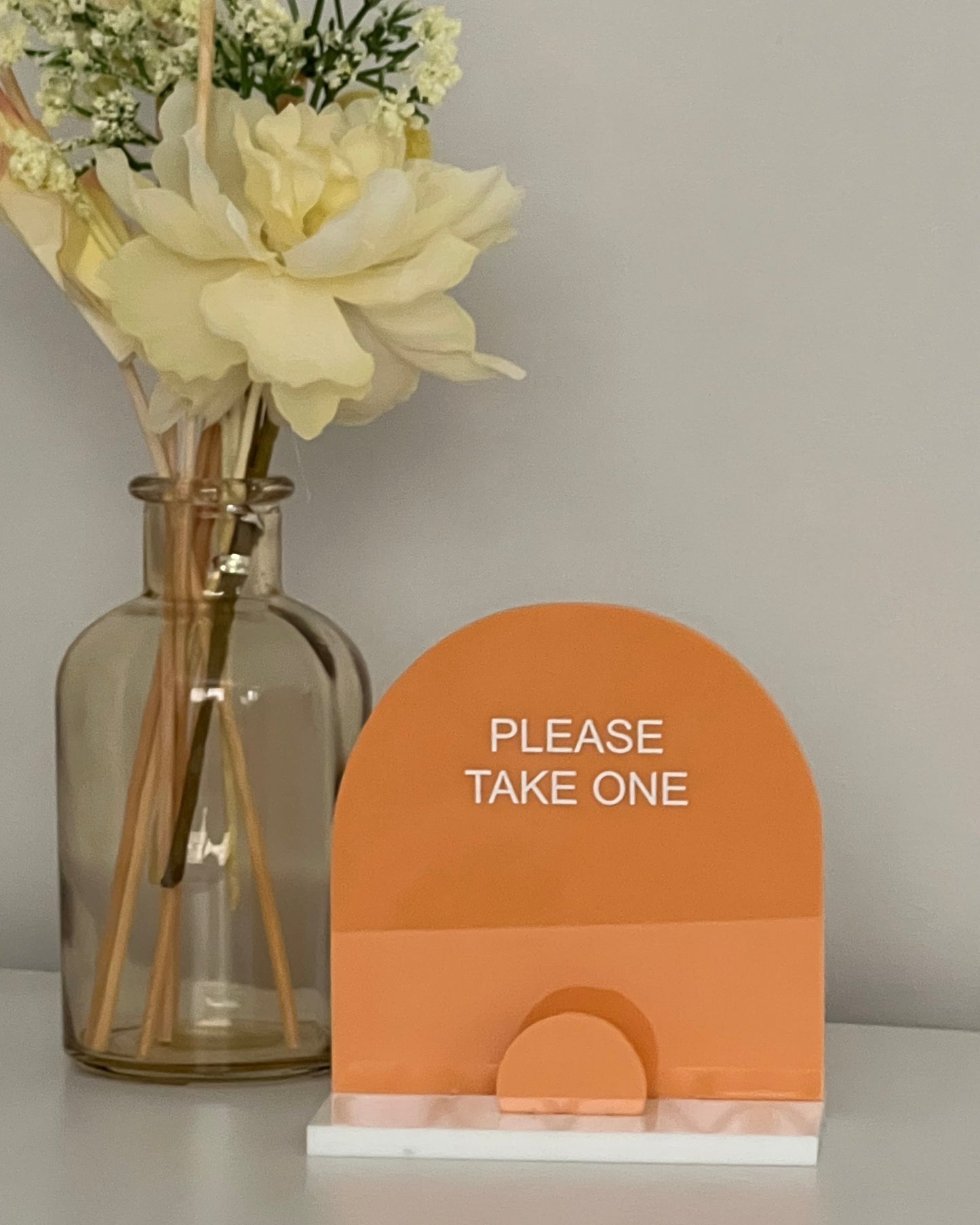 Orange Acrylic | White Acrylic Stand
