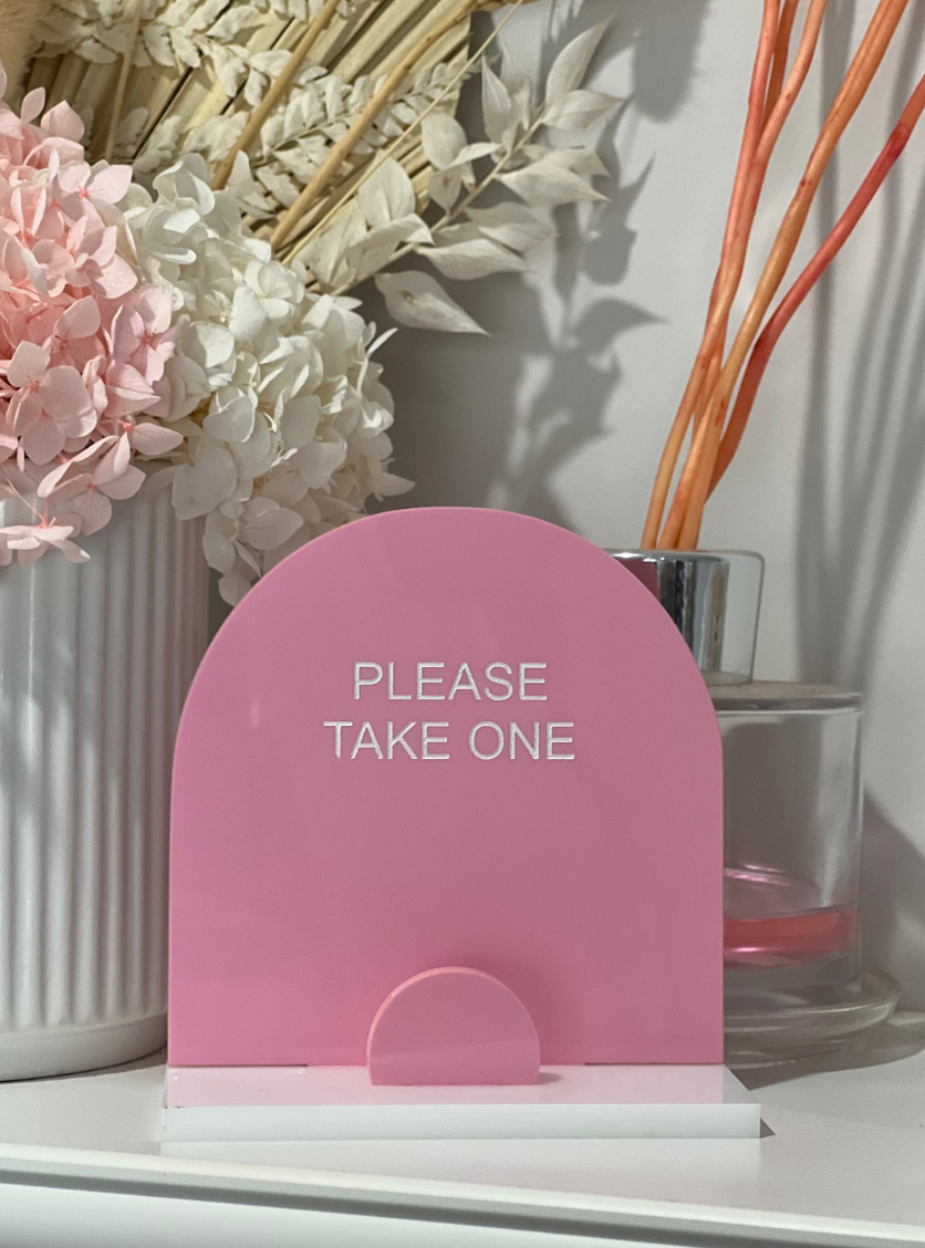 Pink Acrylic | White Acrylic Stand
