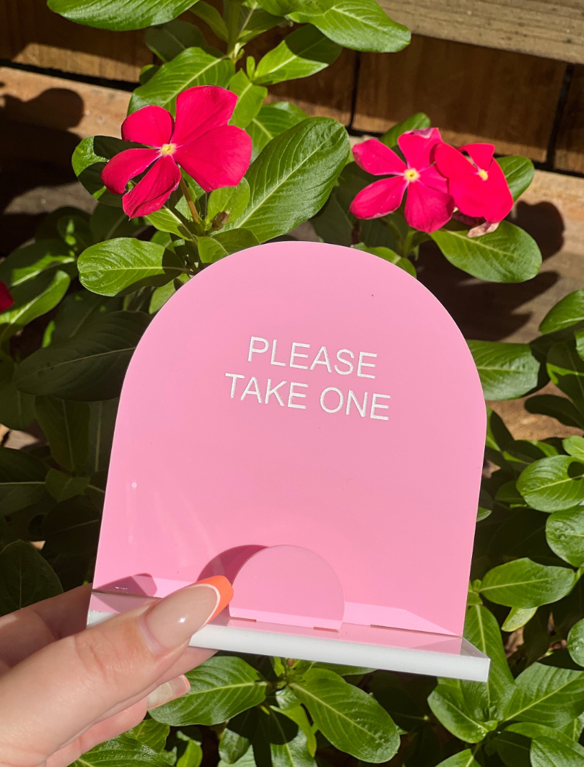 Pink Acrylic | White Acrylic Stand