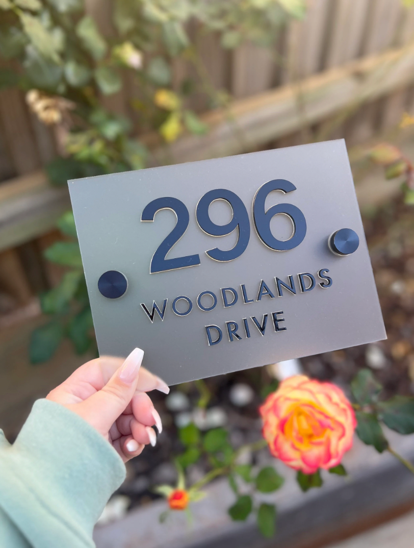 Frosted Acrylic | Black Acrylic Wording