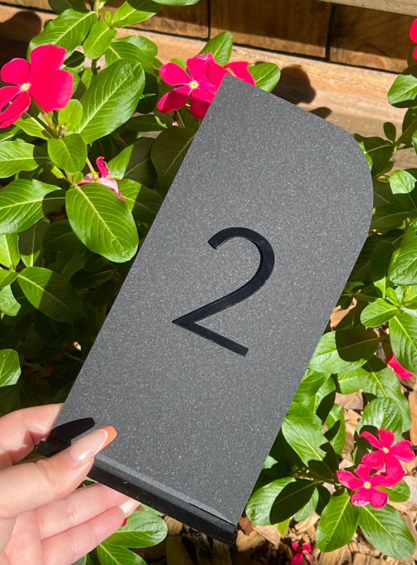 Matte Black Acrylic | Gloss Black Number | Black Acrylic Stand