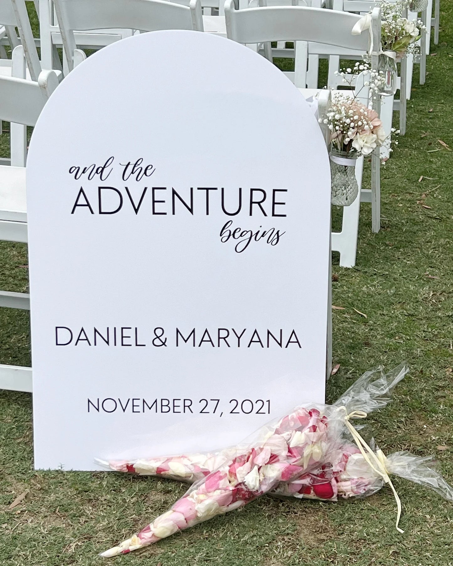 A1 Arch | White Acrylic | Black Vinyl wording