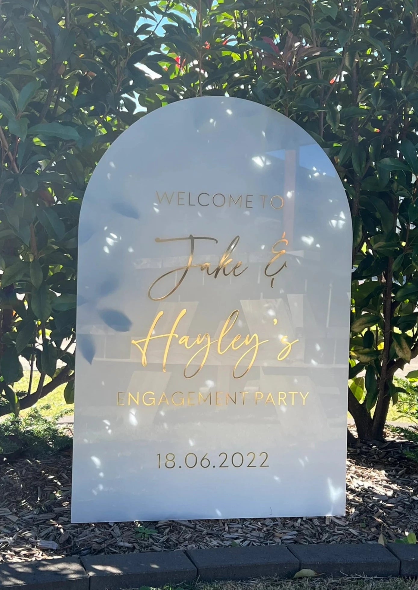 A1 Arch | White Frosted Acrylic | Gold Vinyl