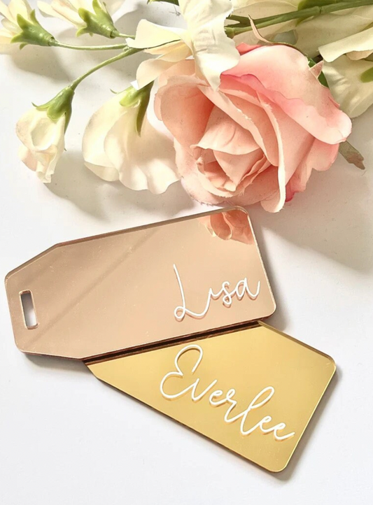 Rose Gold Acrylic & White Vinyl Wording | Gold Acrylic & White Vinyl Wording